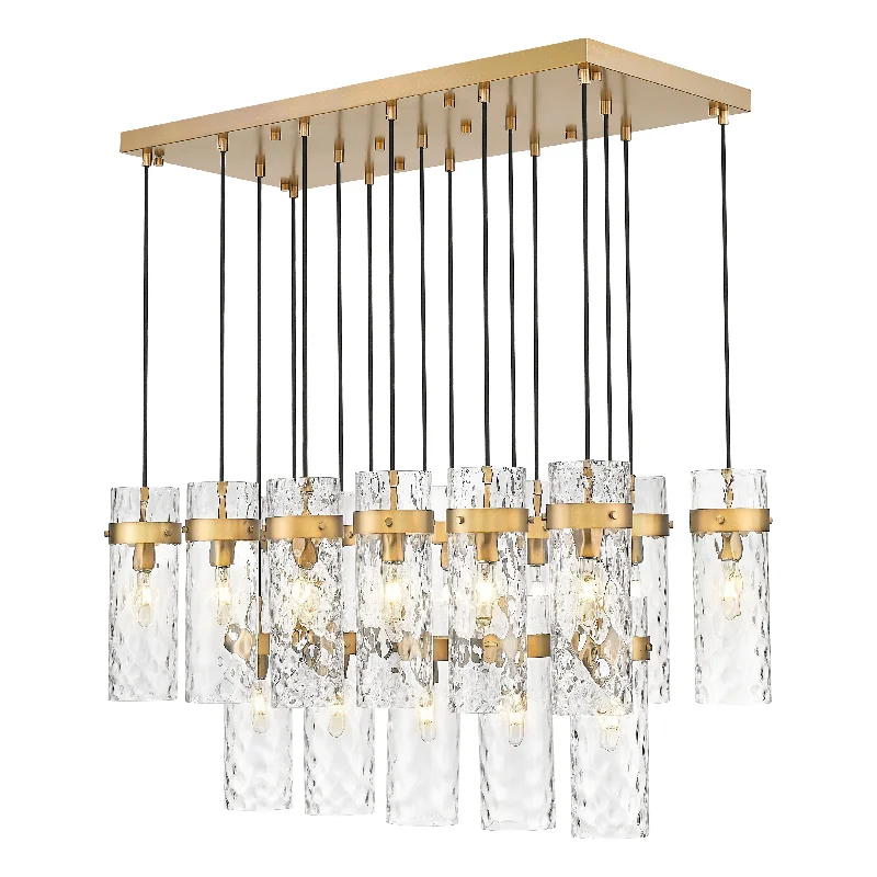 Contemporary track lighting in black finishTrack lighting for outdoor gardensFontaine 17-Light Linear Chandelier