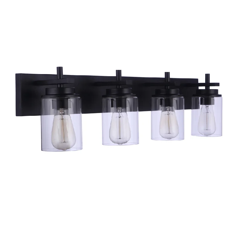 Adjustable Industrial Lighting for Flexible IlluminationReeves 4 Light Vanity in Flat Black Adjustable Industrial Lighting for Flexible IlluminationReeves 4 Light Vanity in Flat Black