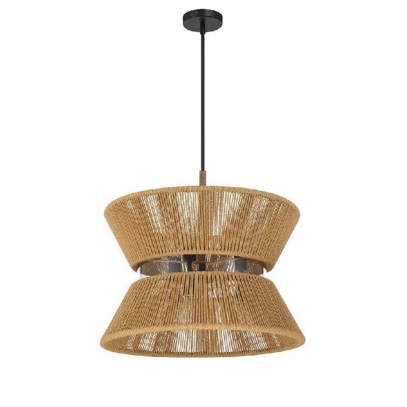 High - Bay LED Industrial Lighting for WarehousesSerena 6 Light Pendant in Flat Black/Walnut High - Bay LED Industrial Lighting for WarehousesSerena 6 Light Pendant in Flat Black/Walnut