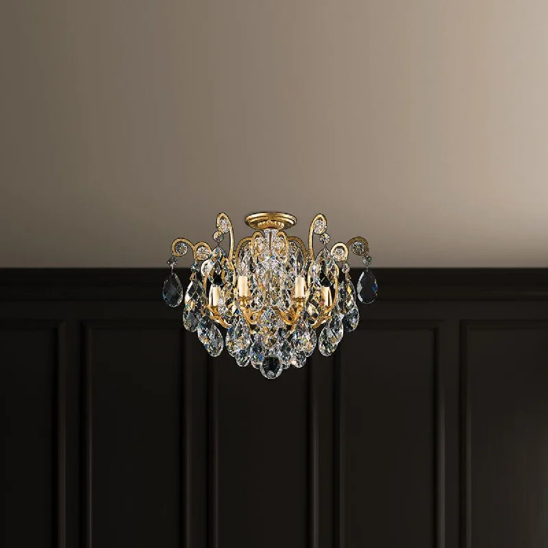 Industrial Ceiling - Mounted Lighting for Assembly PlantsRenaissance 20 in. Heirloom Gold Semi Flush Mount Light with Crystals From Swarovski Industrial Ceiling - Mounted Lighting for Assembly PlantsRenaissance 20 in. Heirloom Gold Semi Flush Mount Light with Crystals From Swarovski