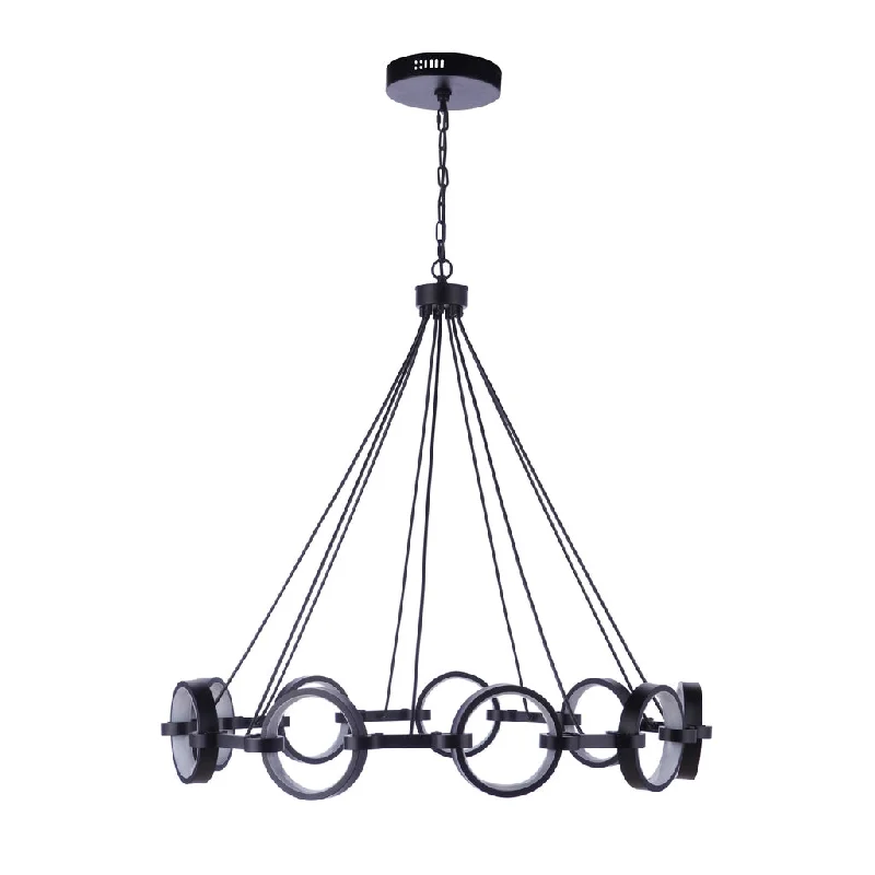 Industrial Lighting for Electronics ManufacturingContext 9 Light LED Chandelier in Flat Black Industrial Lighting for Electronics ManufacturingContext 9 Light LED Chandelier in Flat Black