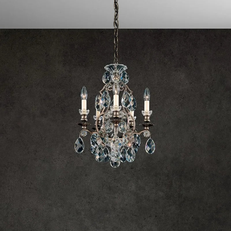 Low - Bay Industrial Lighting Fixtures for Small FactoriesRenaissance 5 Light Heirloom Bronze Chandelier with Heritage Crystal
