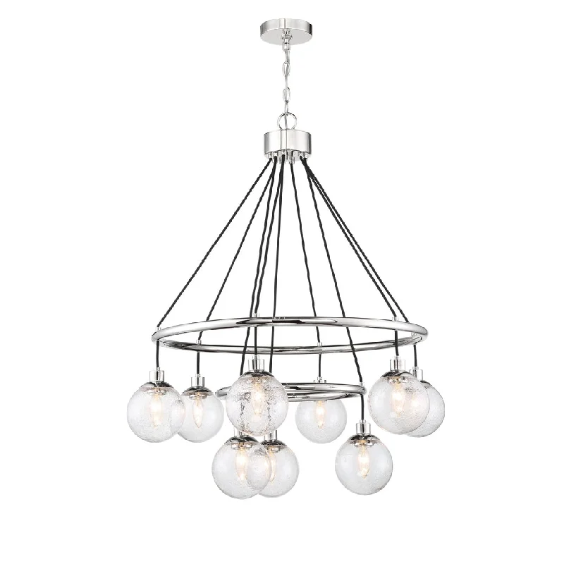 Waterproof Industrial Lighting for Wet AreasQue 9 Light Chandelier in Chrome