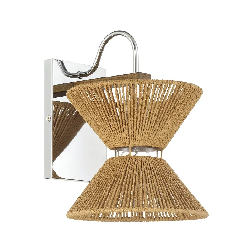 Industrial Lighting for Textile MillsSerena 1 Light Wall Sconce in Chrome/Walnut