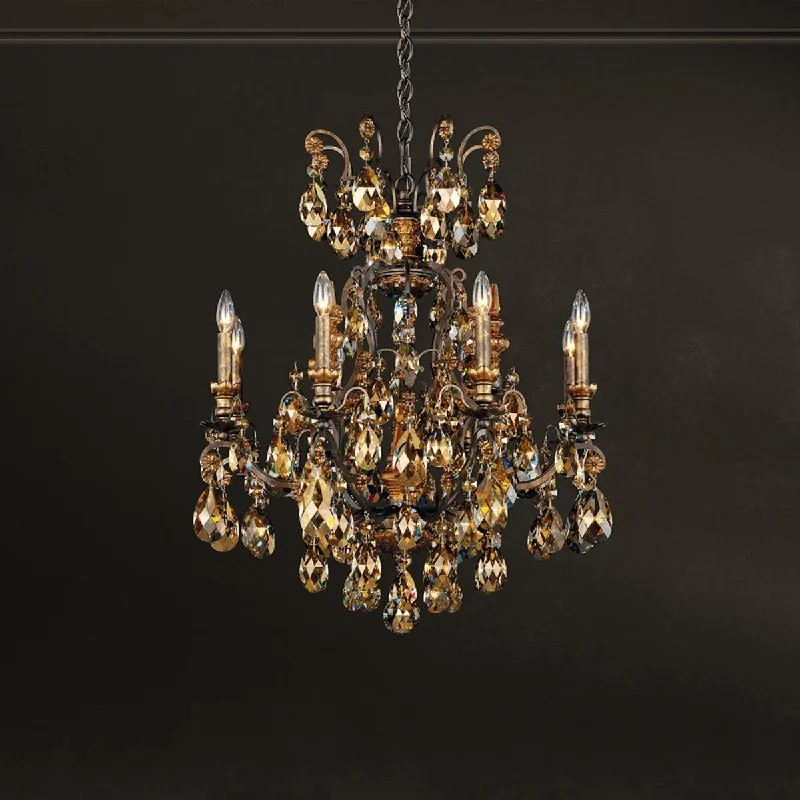 Adjustable Industrial Lighting for Flexible IlluminationRenaissance 8 Light Heirloom Bronze Chandelier with Crystals from Swarovski