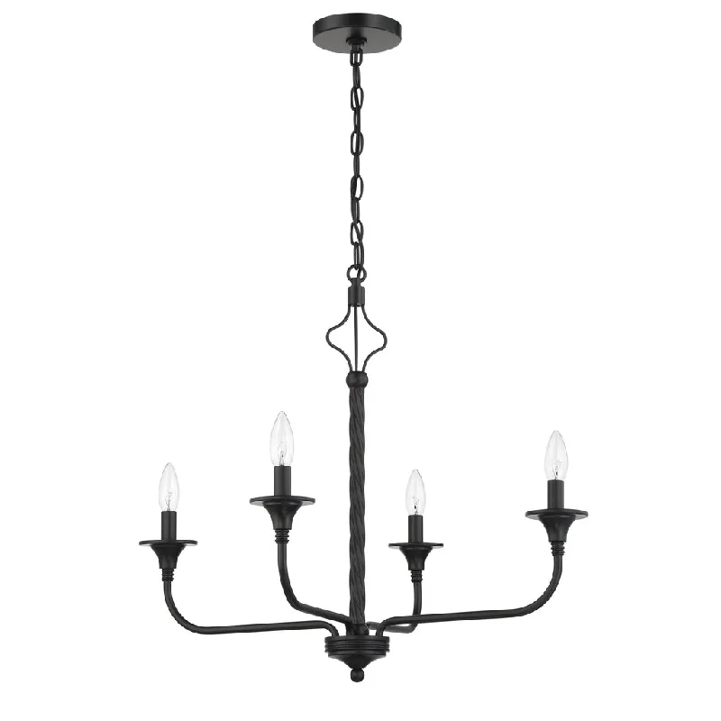 Industrial Lighting with High CRI (Color Rendering Index) for True Color PerceptionJolenne 4 Light Chandelier in Flat Black