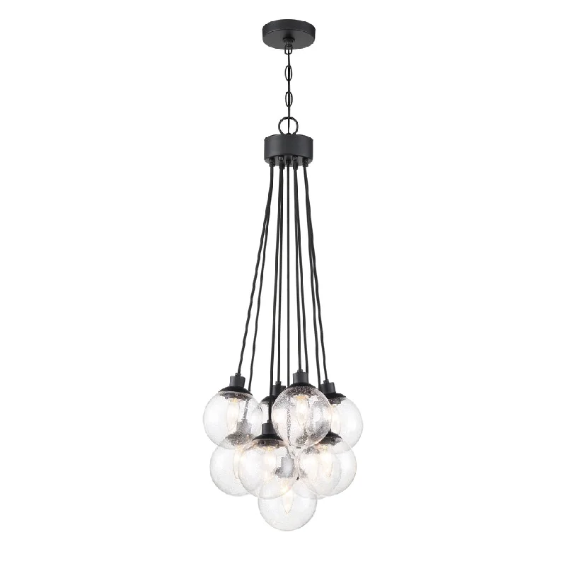 Industrial Flood Lighting for Outdoor Loading DocksQue 9 Light Pendant in Flat Black Industrial Flood Lighting for Outdoor Loading DocksQue 9 Light Pendant in Flat Black