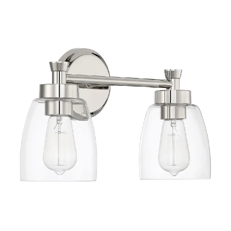 Corrosion - Resistant Industrial Lighting for Coastal FactoriesHenning 2 Light Vanity in Polished Nickel
