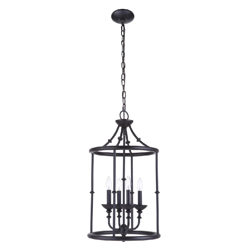 Dimmable Industrial Lighting for Ambiance ControlMarlowe 4 Light Foyer in Flat Black
