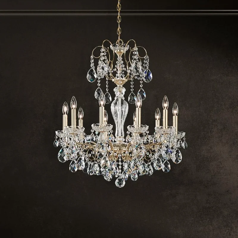 Industrial Wall - Mounted Lighting for Workshop WallsSonatina 10 Light Heirloom Gold Chandelier with Clear Heritage Crystals Industrial Wall - Mounted Lighting for Workshop WallsSonatina 10 Light Heirloom Gold Chandelier with Clear Heritage Crystals