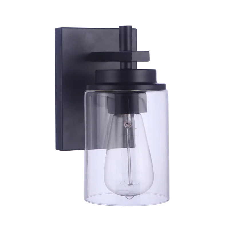 Dimmable Industrial Lighting for Ambiance ControlReeves 1 Light Wall Sconce in Flat Black