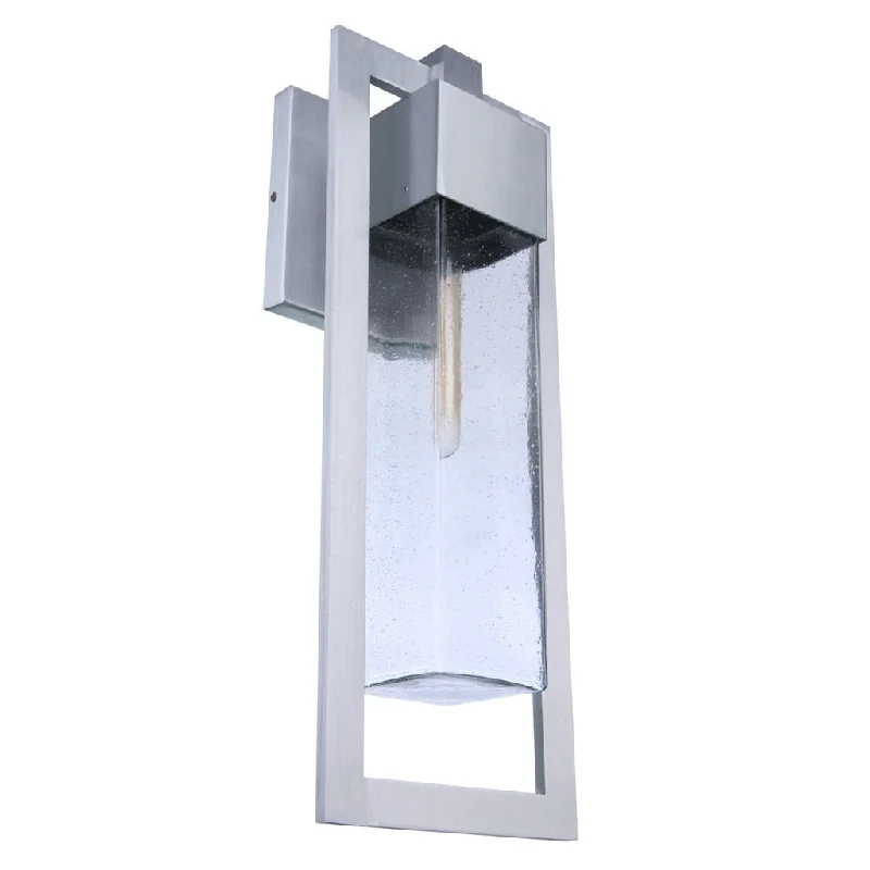 Industrial Lighting for Automotive Manufacturing PlantsPerimeter 1 Light Large Outdoor Wall Lantern in Satin Aluminum Industrial Lighting for Automotive Manufacturing PlantsPerimeter 1 Light Large Outdoor Wall Lantern in Satin Aluminum