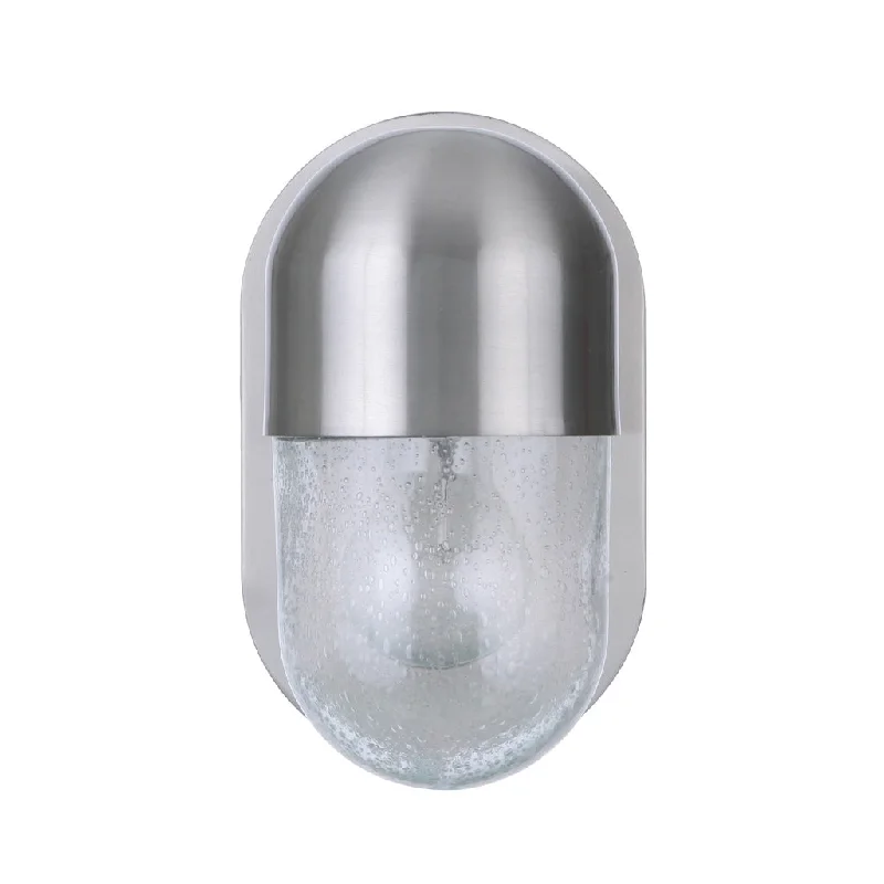 Waterproof Industrial Lighting for Wet AreasPill 1 Light Wall Sconce in Brushed Polished Nickel Waterproof Industrial Lighting for Wet AreasPill 1 Light Wall Sconce in Brushed Polished Nickel