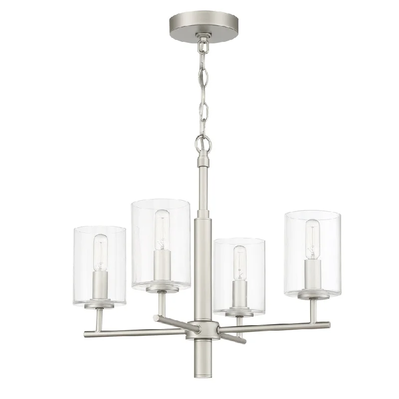 Industrial Wall - Mounted Lighting for Workshop WallsHailie 4 Light Chandelier in Satin Nickel