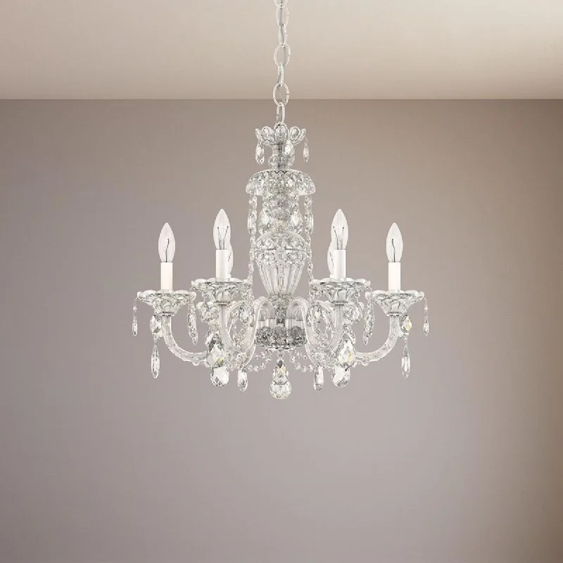 Shock - Resistant Industrial Lighting for Vibrating Machinery AreasSterling 6 Light Silver Chandelier with Crystals from Swarovski Shock - Resistant Industrial Lighting for Vibrating Machinery AreasSterling 6 Light Silver Chandelier with Crystals from Swarovski