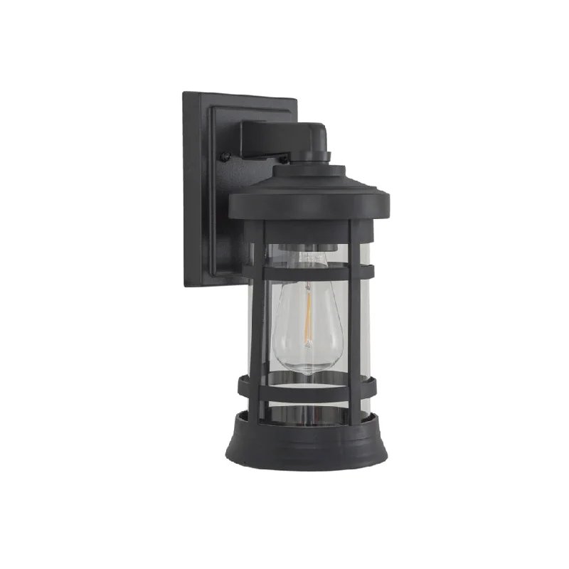 Industrial Wall - Mounted Lighting for Workshop WallsResilience Small Outdoor Lantern in Textured Black, Clear Lens Industrial Wall - Mounted Lighting for Workshop WallsResilience Small Outdoor Lantern in Textured Black, Clear Lens