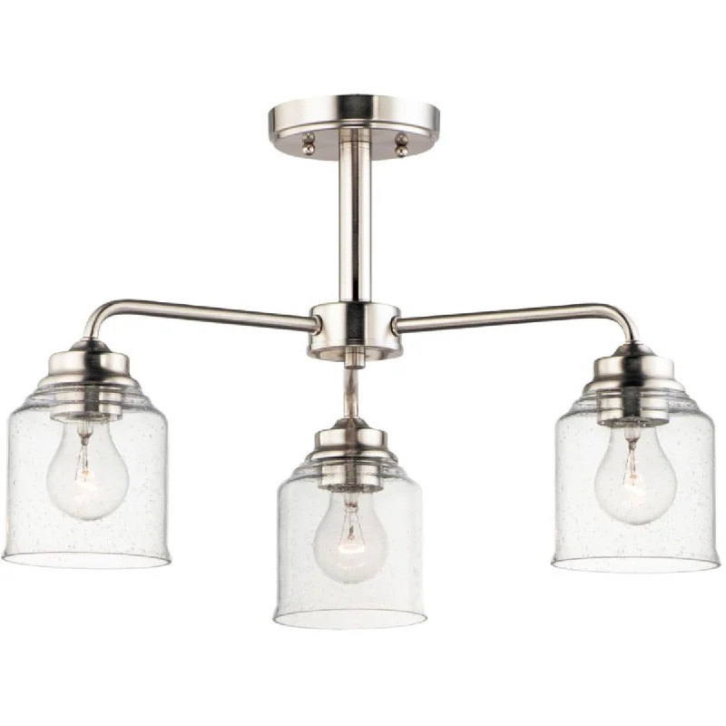 Color - Tunable Industrial Lighting for Special ApplicationsAcadia 20 in. 3 Lights Semi Flush Mount Satin Nickel finish Color - Tunable Industrial Lighting for Special ApplicationsAcadia 20 in. 3 Lights Semi Flush Mount Satin Nickel finish