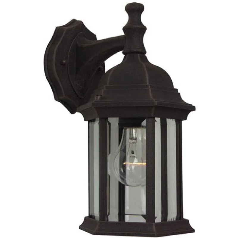 Durable Industrial Lighting for Harsh EnvironmentsHex Style Cast 1 Light Medium Outdoor Wall Lantern in Rust