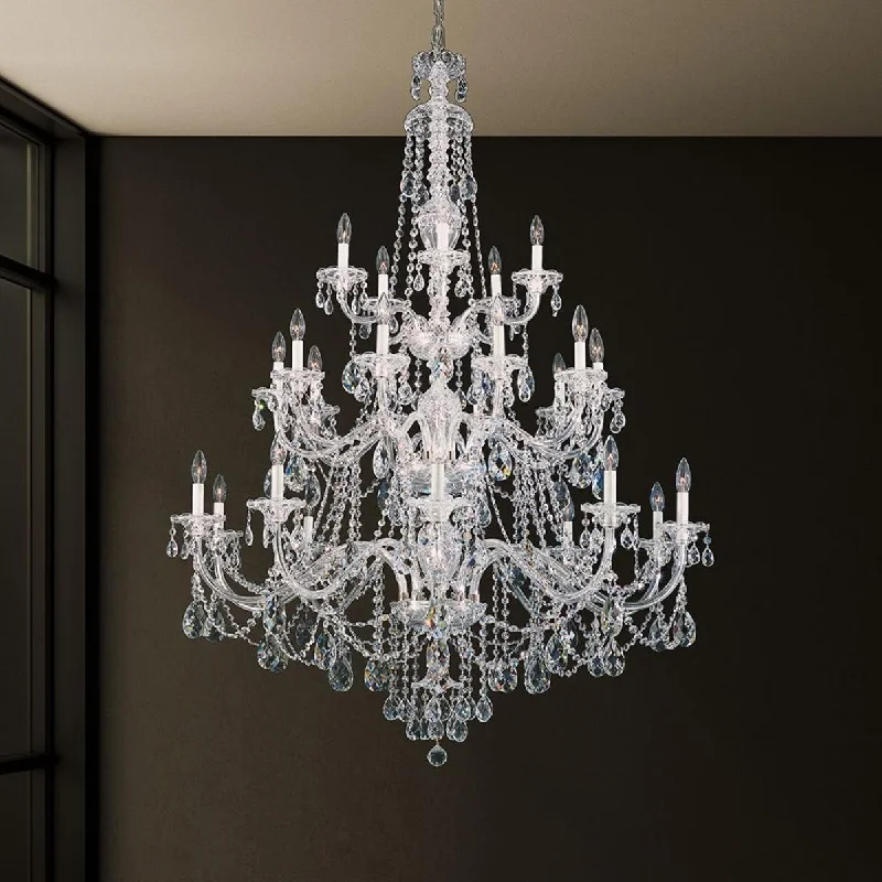 Color - Tunable Industrial Lighting for Special ApplicationsSterling 25 Light Silver Chandelier with Crystals from Swarovski Color - Tunable Industrial Lighting for Special ApplicationsSterling 25 Light Silver Chandelier with Crystals from Swarovski