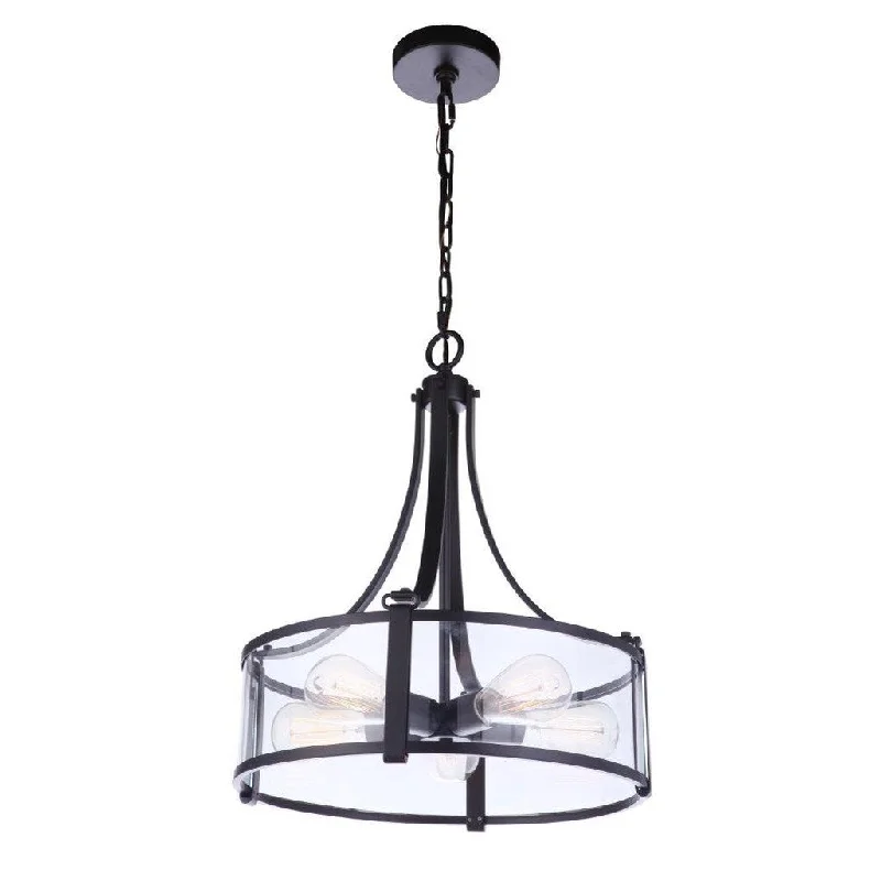 Dimmable Industrial Lighting for Ambiance ControlElliot 5 Light Pendant in Flat Black