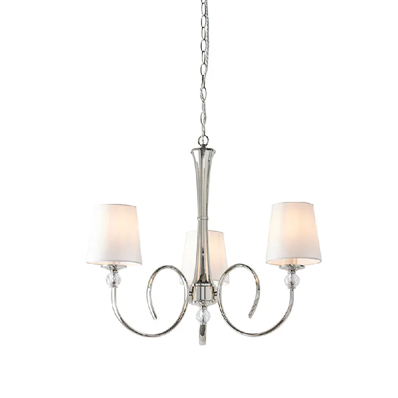 Track lighting for accentuating artworksTrack lighting with a brushed nickel finishFabia 3Lt Multi-Arm Pendant - Polished Nickel Track lighting for accentuating artworksTrack lighting with a brushed nickel finishFabia 3Lt Multi-Arm Pendant - Polished Nickel