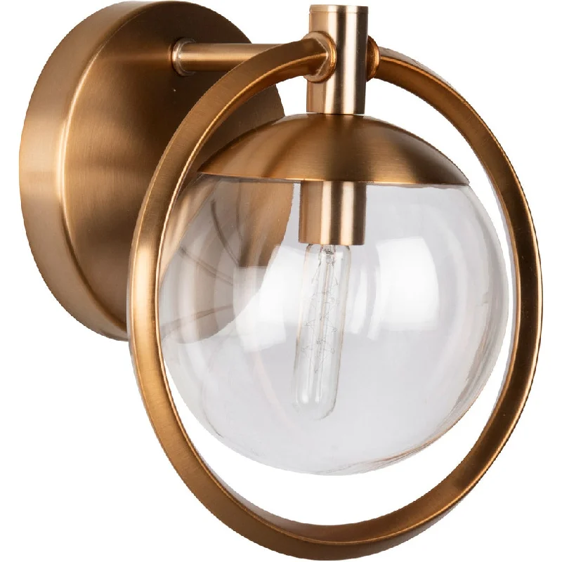 Industrial Lighting for Textile MillsPiltz 1 Light Wall Sconce in Satin Brass