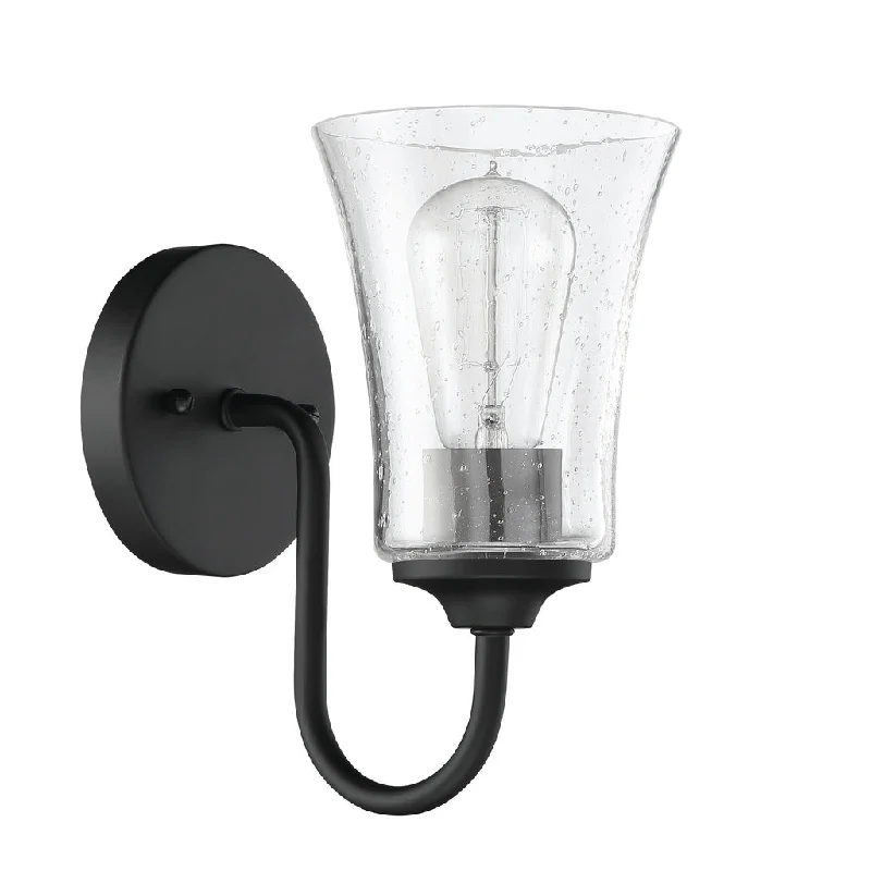 Dimmable Industrial Lighting for Ambiance ControlGwyneth 1 Light Wall Sconce in Flat Black Dimmable Industrial Lighting for Ambiance ControlGwyneth 1 Light Wall Sconce in Flat Black
