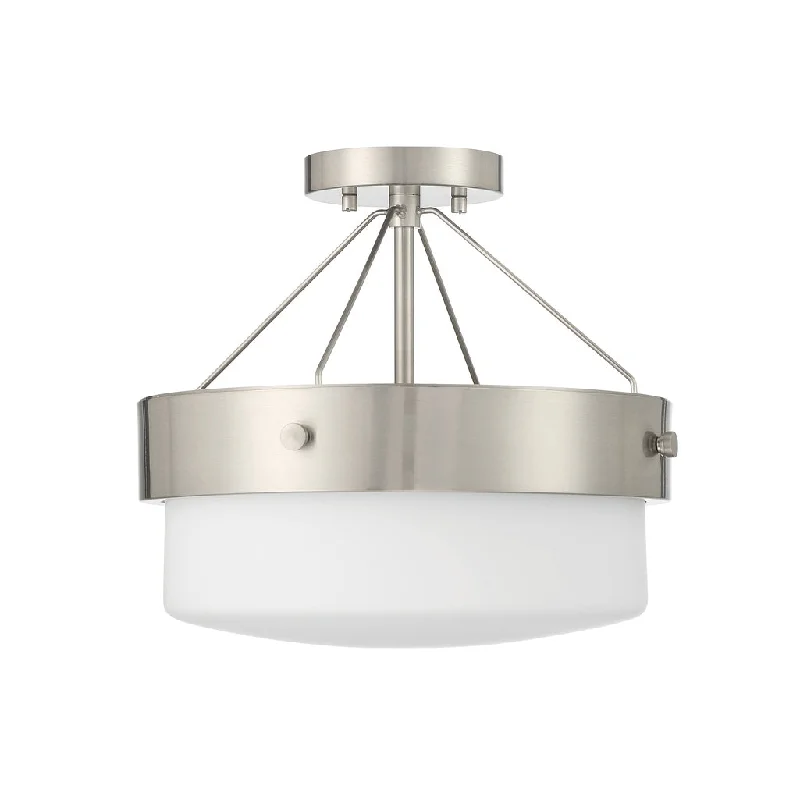 Adjustable Industrial Lighting for Flexible IlluminationOak Street 2 Light Convertible Semi Flush in Brushed Polished Nickel Adjustable Industrial Lighting for Flexible IlluminationOak Street 2 Light Convertible Semi Flush in Brushed Polished Nickel
