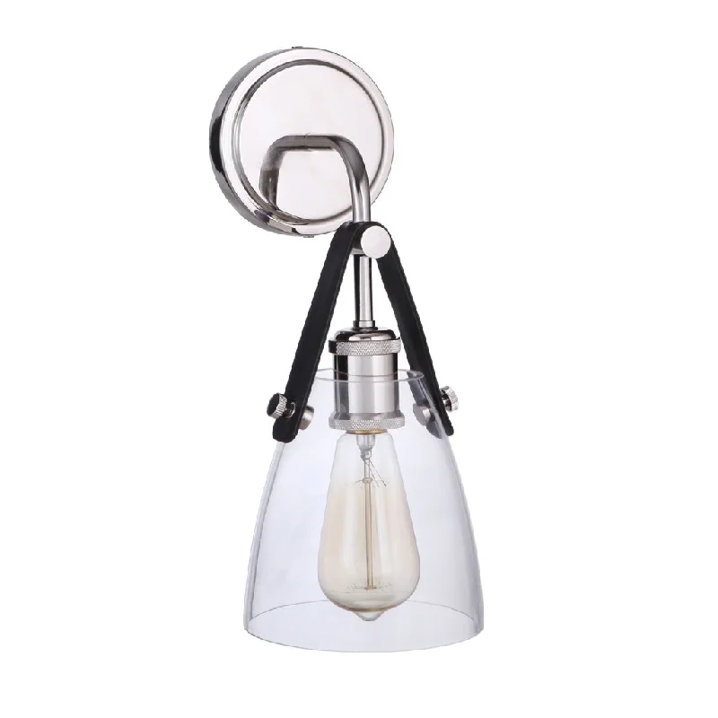 Adjustable Industrial Lighting for Flexible IlluminationHagen 1 Light Wall Sconce in Polished Nickel