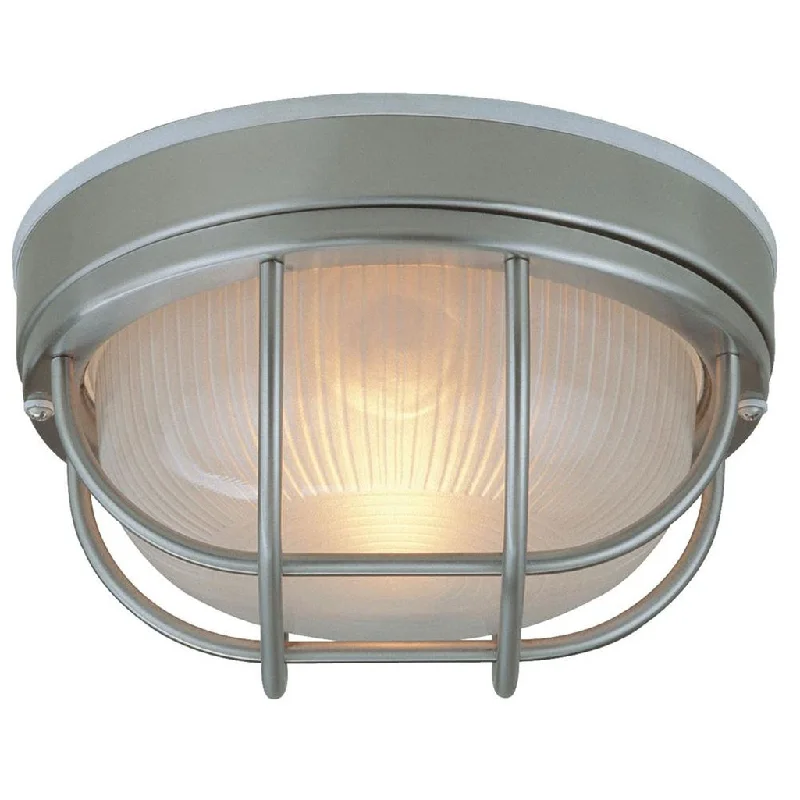 Industrial Flood Lighting for Outdoor Loading DocksRound Bulkhead 1 Light Large Flush/Wall Mount in Stainless Steel Industrial Flood Lighting for Outdoor Loading DocksRound Bulkhead 1 Light Large Flush/Wall Mount in Stainless Steel