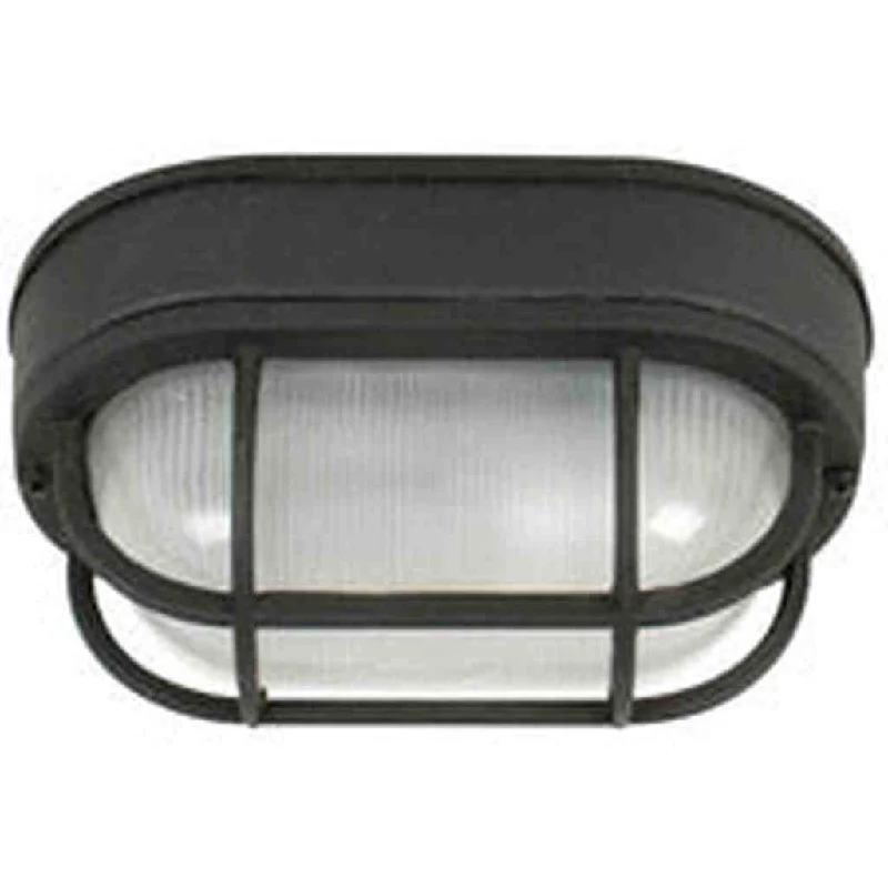 Durable Industrial Lighting for Harsh EnvironmentsOval Bulkhead 1 Light Small Flush/Wall Mount in Textured Black Durable Industrial Lighting for Harsh EnvironmentsOval Bulkhead 1 Light Small Flush/Wall Mount in Textured Black