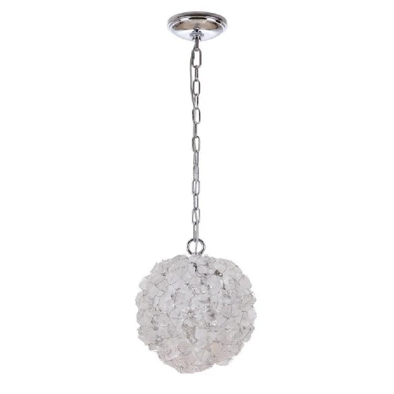 Industrial Lighting for Automotive Manufacturing PlantsRoxx 1 Light Medium Pendant in Chrome w/Quartz Crystals Industrial Lighting for Automotive Manufacturing PlantsRoxx 1 Light Medium Pendant in Chrome w/Quartz Crystals