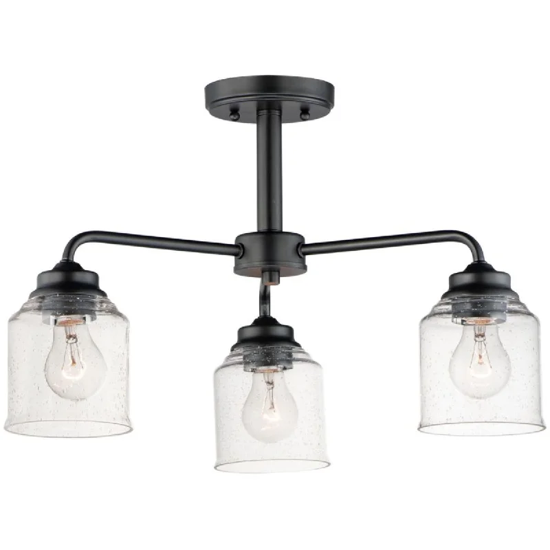 Industrial Lighting for Furniture FactoriesAcadia 20 in. 3 Lights Semi Flush Mount Black finish Industrial Lighting for Furniture FactoriesAcadia 20 in. 3 Lights Semi Flush Mount Black finish