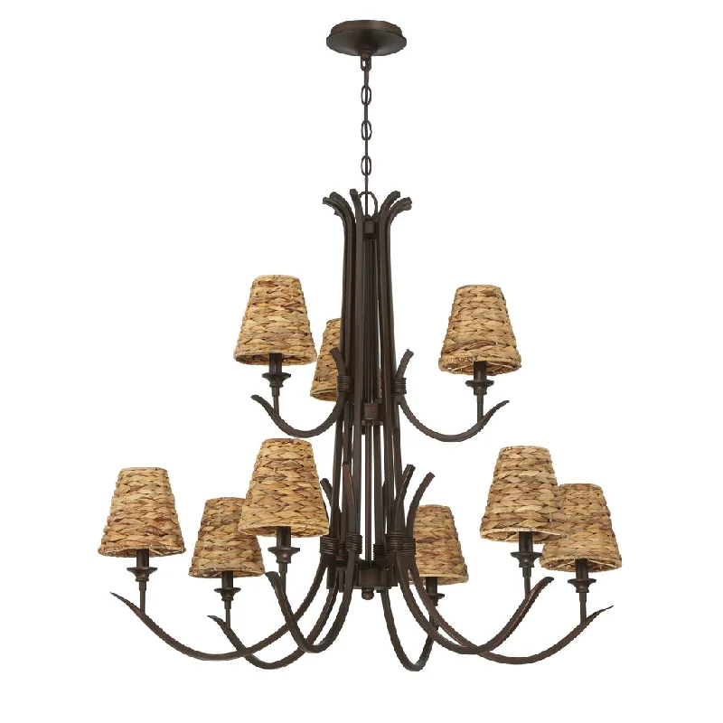 Energy - Efficient Industrial Lighting for Cost - SavingsKokomo 9 Light Chandelier in Aged Bronze Brushed Energy - Efficient Industrial Lighting for Cost - SavingsKokomo 9 Light Chandelier in Aged Bronze Brushed