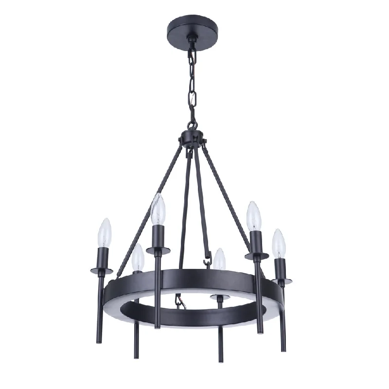 Industrial Lighting for Electronics ManufacturingLarrson 6 Light Chandelier in Flat Black Industrial Lighting for Electronics ManufacturingLarrson 6 Light Chandelier in Flat Black