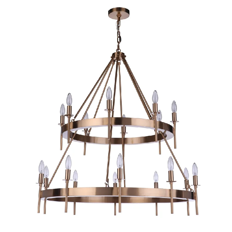 Industrial Task Lighting for Precision WorkstationsLarrson 18 Light Chandelier in Satin Brass Industrial Task Lighting for Precision WorkstationsLarrson 18 Light Chandelier in Satin Brass