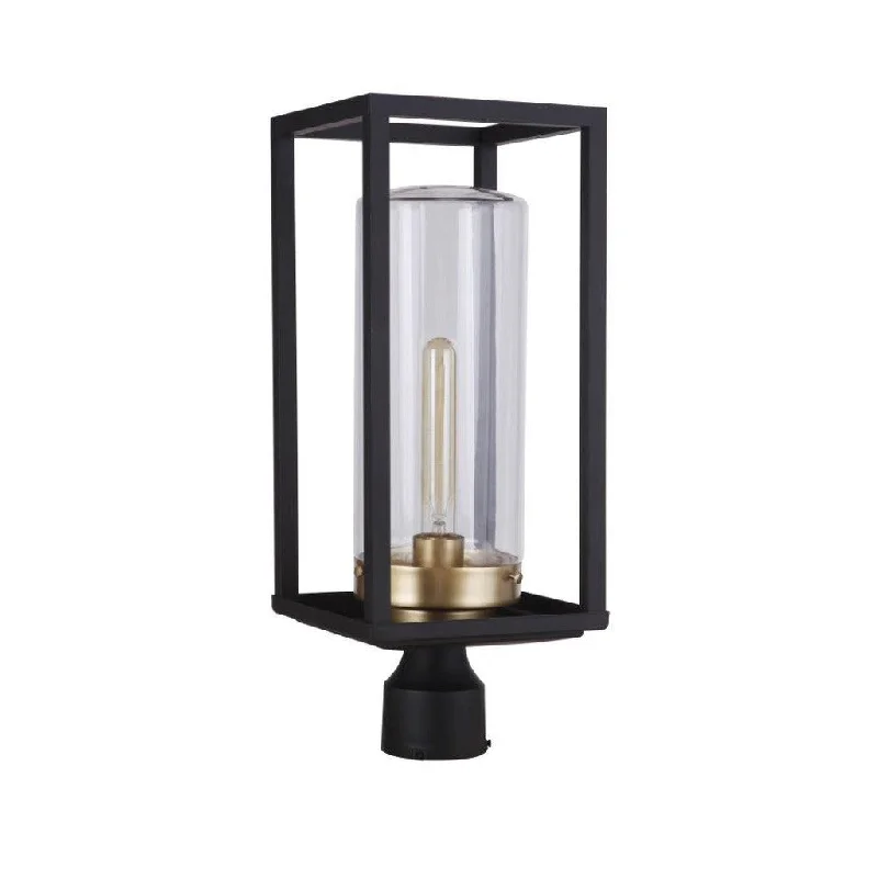 Durable Industrial Lighting for Harsh EnvironmentsNeo 1 Light Outdoor Post Lantern in Midnight/Satin Brass Durable Industrial Lighting for Harsh EnvironmentsNeo 1 Light Outdoor Post Lantern in Midnight/Satin Brass