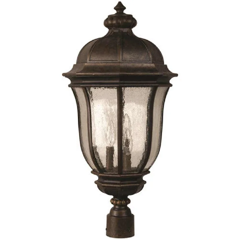 Corrosion - Resistant Industrial Lighting for Coastal FactoriesHarper 3 Light Outdoor Post Mount in Peruvian Bronze Outdoor