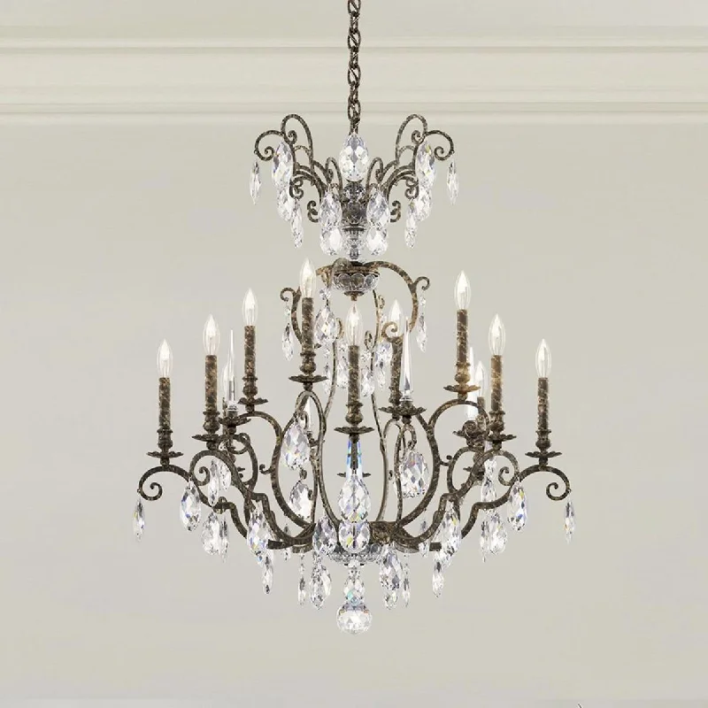 Energy - Efficient Industrial Lighting for Cost - SavingsRenaissance Nouveau 12 Light Heirloom Bronze Chandelier with Heritage Crystal