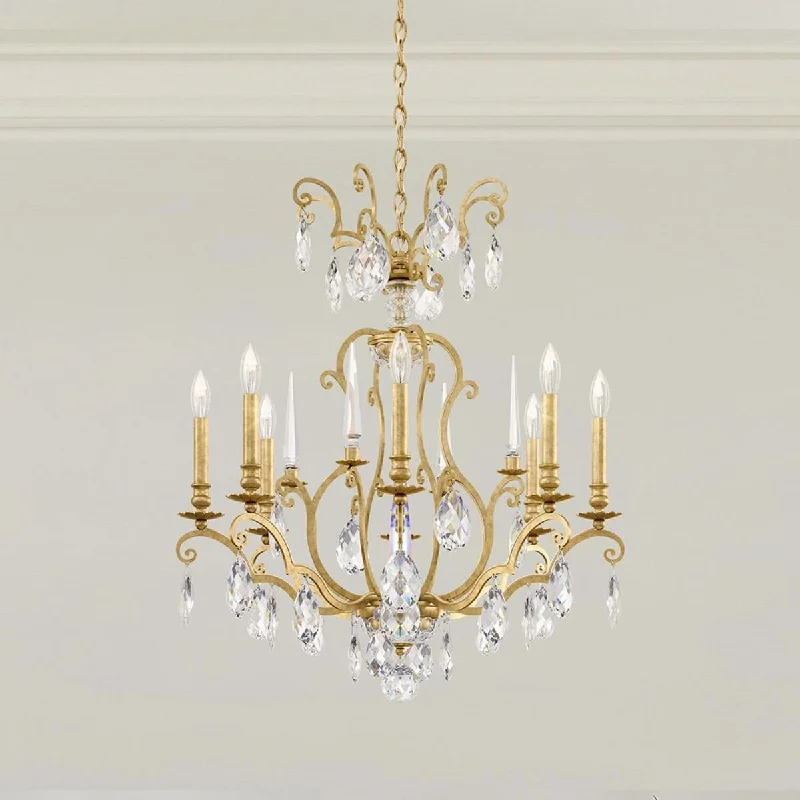 Color - Tunable Industrial Lighting for Special ApplicationsRenaissance Nouveau 8 Light Heirloom Gold Chandelier with Heritage Crystal