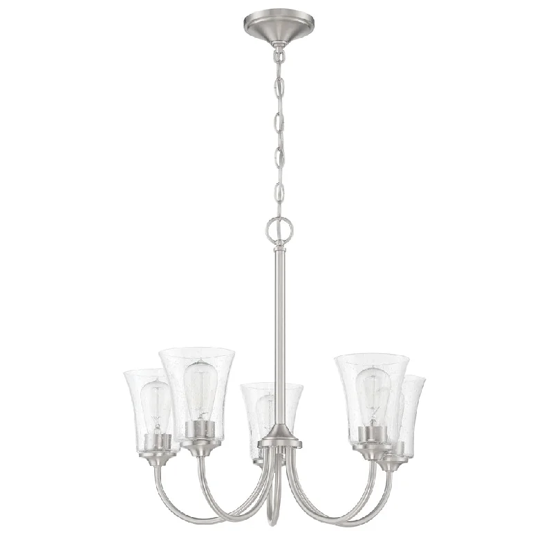 Dust - Resistant Industrial Lighting for Dirty WorkspacesGwyneth 5 Light Chandelier in Brushed Polished Nickel Dust - Resistant Industrial Lighting for Dirty WorkspacesGwyneth 5 Light Chandelier in Brushed Polished Nickel