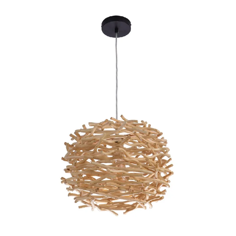 Durable Industrial Lighting for Harsh EnvironmentsNatural Pendant 1 Light Pendant w/ Natural Wood Woven Orb Durable Industrial Lighting for Harsh EnvironmentsNatural Pendant 1 Light Pendant w/ Natural Wood Woven Orb