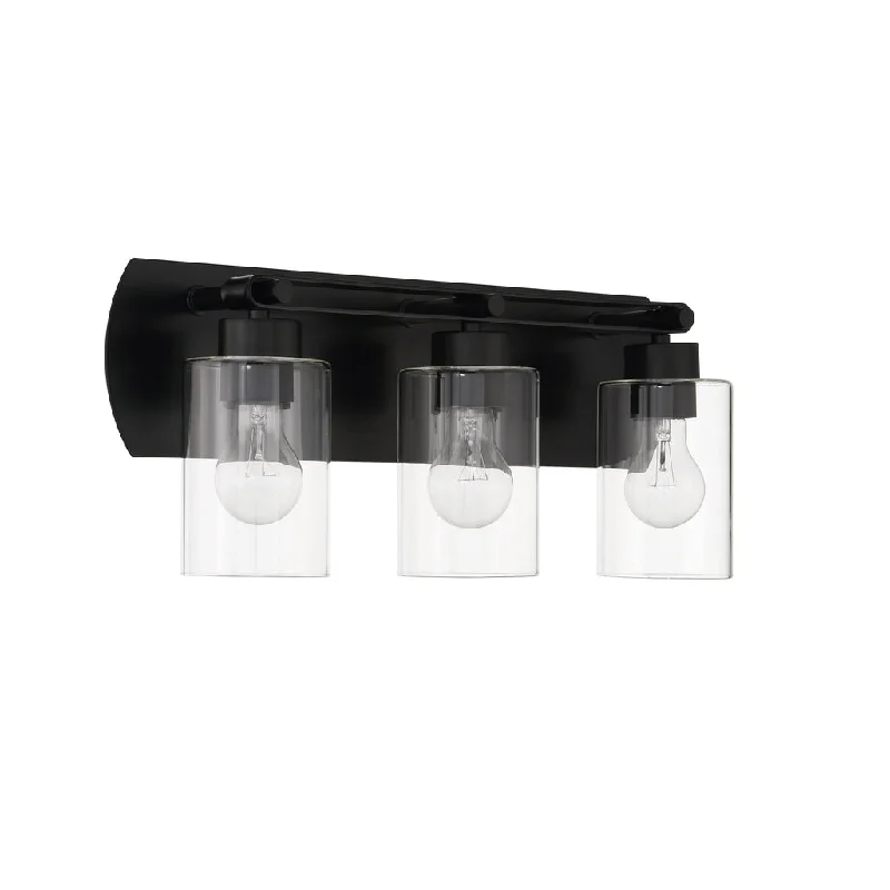Shock - Resistant Industrial Lighting for Vibrating Machinery AreasHendrix 3 Light Vanity in Flat Black