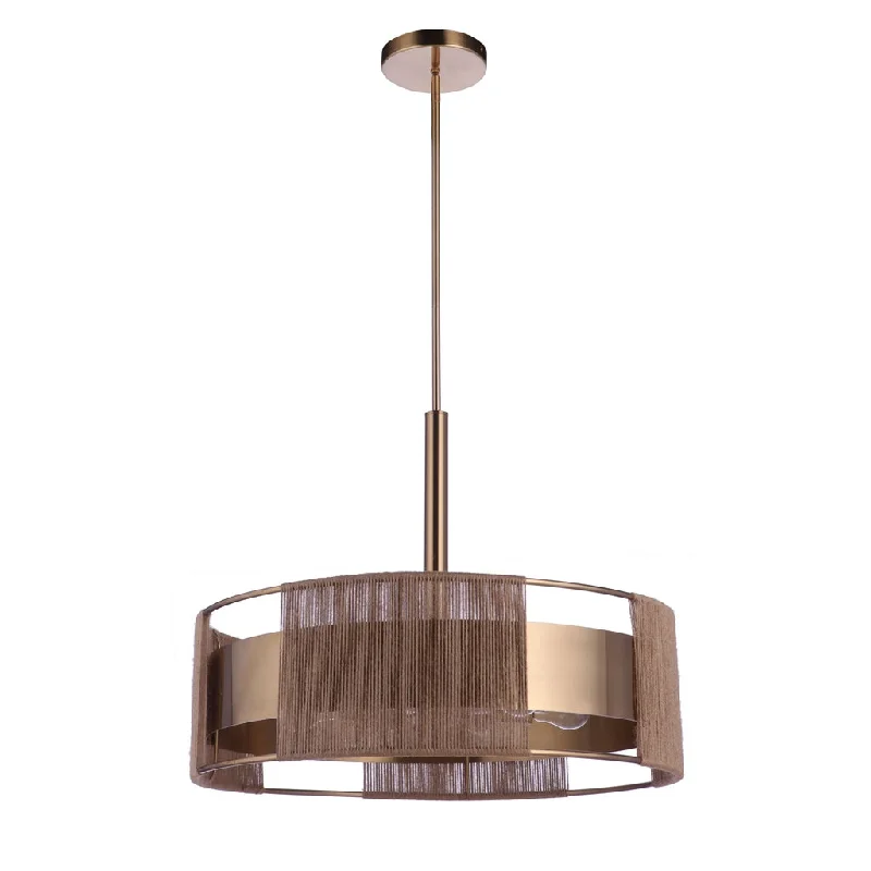 Industrial Lighting for Pharmaceutical ManufacturingKensey 6 Light Pendant in Satin Brass Industrial Lighting for Pharmaceutical ManufacturingKensey 6 Light Pendant in Satin Brass