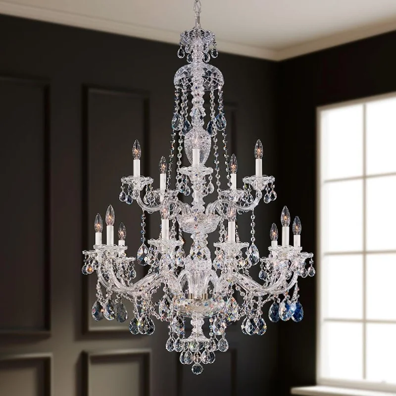 Dust - Resistant Industrial Lighting for Dirty WorkspacesSterling 15 Light Gold Chandelier with Crystals from Swarovski