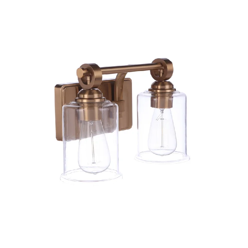Waterproof Industrial Lighting for Wet AreasRomero 2 Light Vanity in Satin Brass