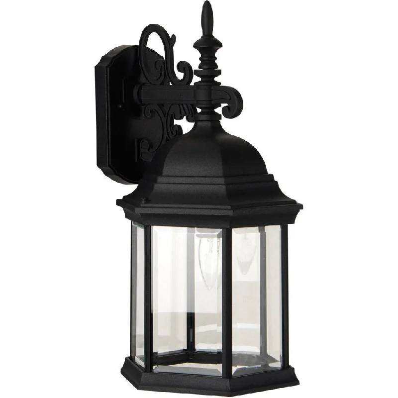 Dimmable Industrial Lighting for Ambiance ControlHex Style Cast 1 Light Large Outdoor Wall Lantern in Textured Black