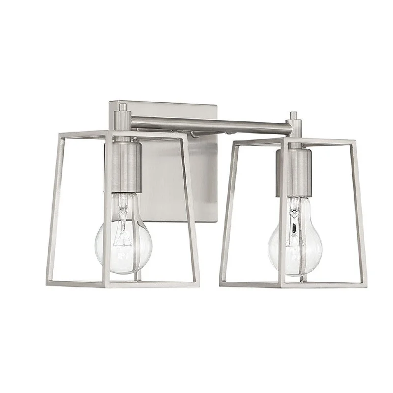 Industrial Lighting for Woodworking FactoriesDunn 2 Light Vanity in Brushed Polished Nickel Industrial Lighting for Woodworking FactoriesDunn 2 Light Vanity in Brushed Polished Nickel