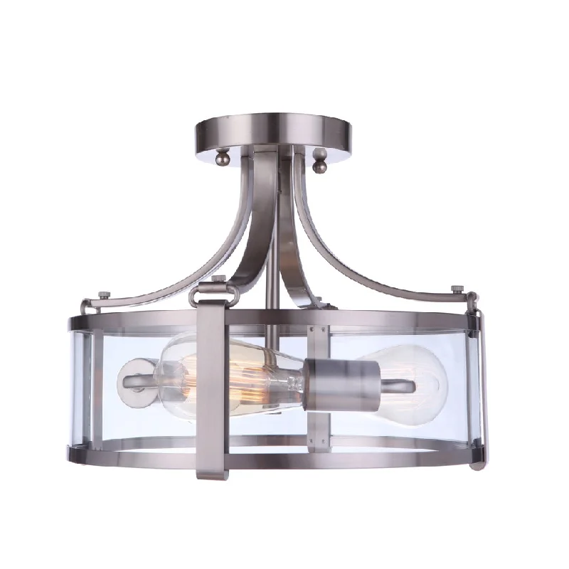 Corrosion - Resistant Industrial Lighting for Coastal FactoriesElliot 3 Light Semi Flush in Brushed Polished Nickel Corrosion - Resistant Industrial Lighting for Coastal FactoriesElliot 3 Light Semi Flush in Brushed Polished Nickel