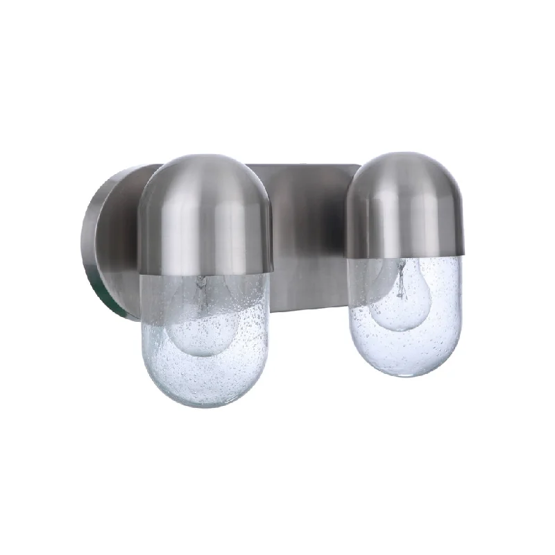 Industrial Lighting for Printing Press FacilitiesPill 2 Light Vanity in Brushed Polished Nickel Industrial Lighting for Printing Press FacilitiesPill 2 Light Vanity in Brushed Polished Nickel